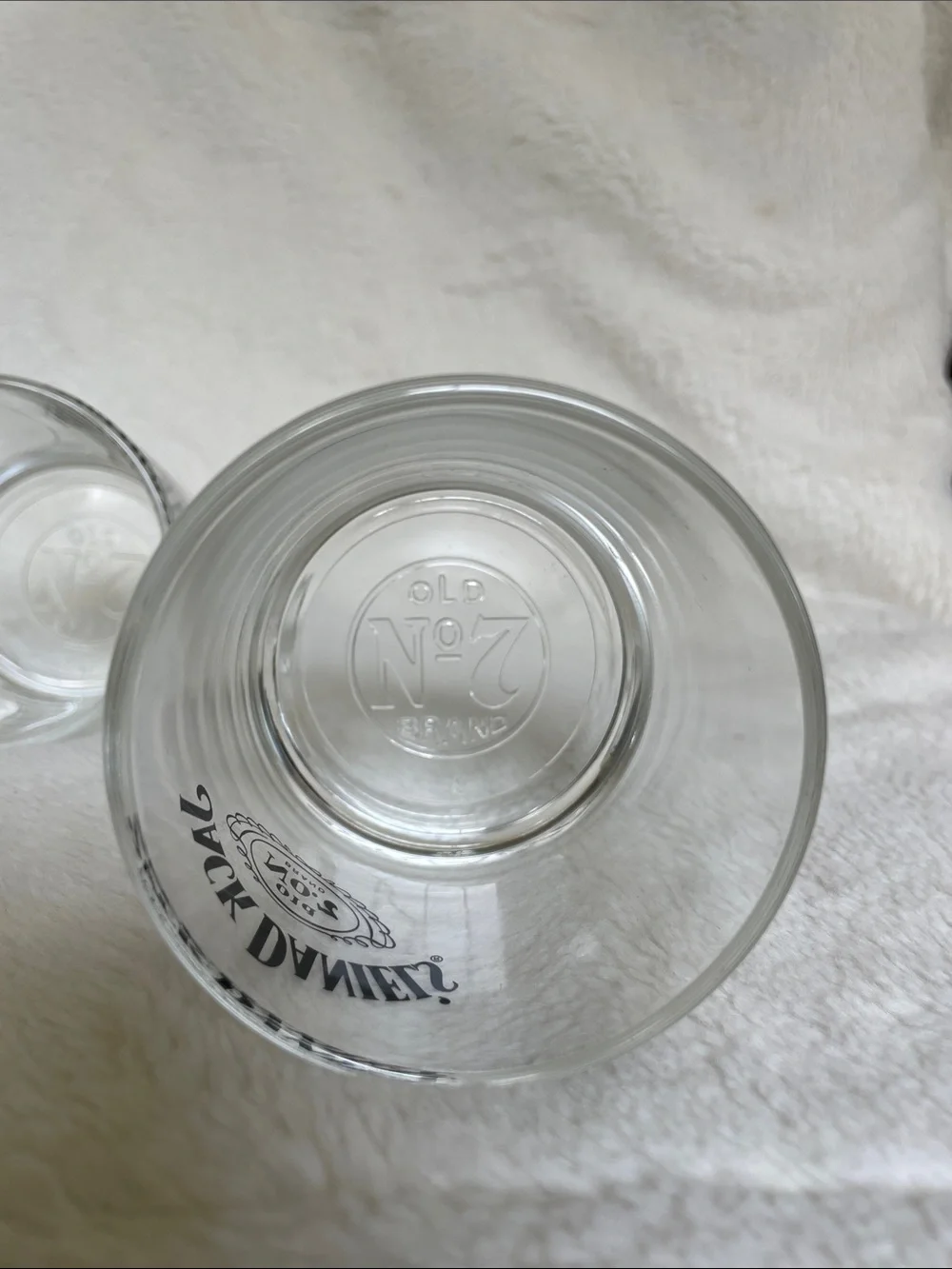 Jack Daniels Clear Glass 1 Shaker Bottle + 2 Rocks Glasses (3 items lot total)
